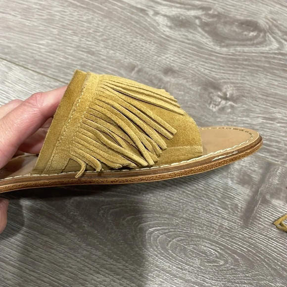 Niccolo Vacari Leather Fringe Slip On Slide Sandal Made in Italy 8 - Picture 11 of 14
